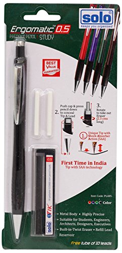 Solo Pl407 Ergomatic Pencil SAA Tip Set Black Pack of 10