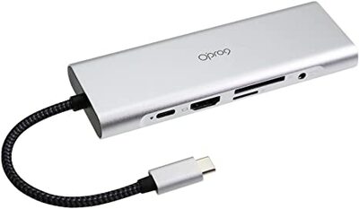 USB C हब Opro9 9 इन 1 टाइप C हब 3 USB 3.0 पोर्ट के साथ ग्रे