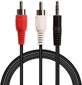 Open Box, Unused BigPlayer 3.5mm Stereo Male to 2 RCA Male Audio Cable 1.5 Meters Pack of 2