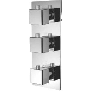 Somany 4-function Wall-mounted thermostatic shower mixer (square handle)