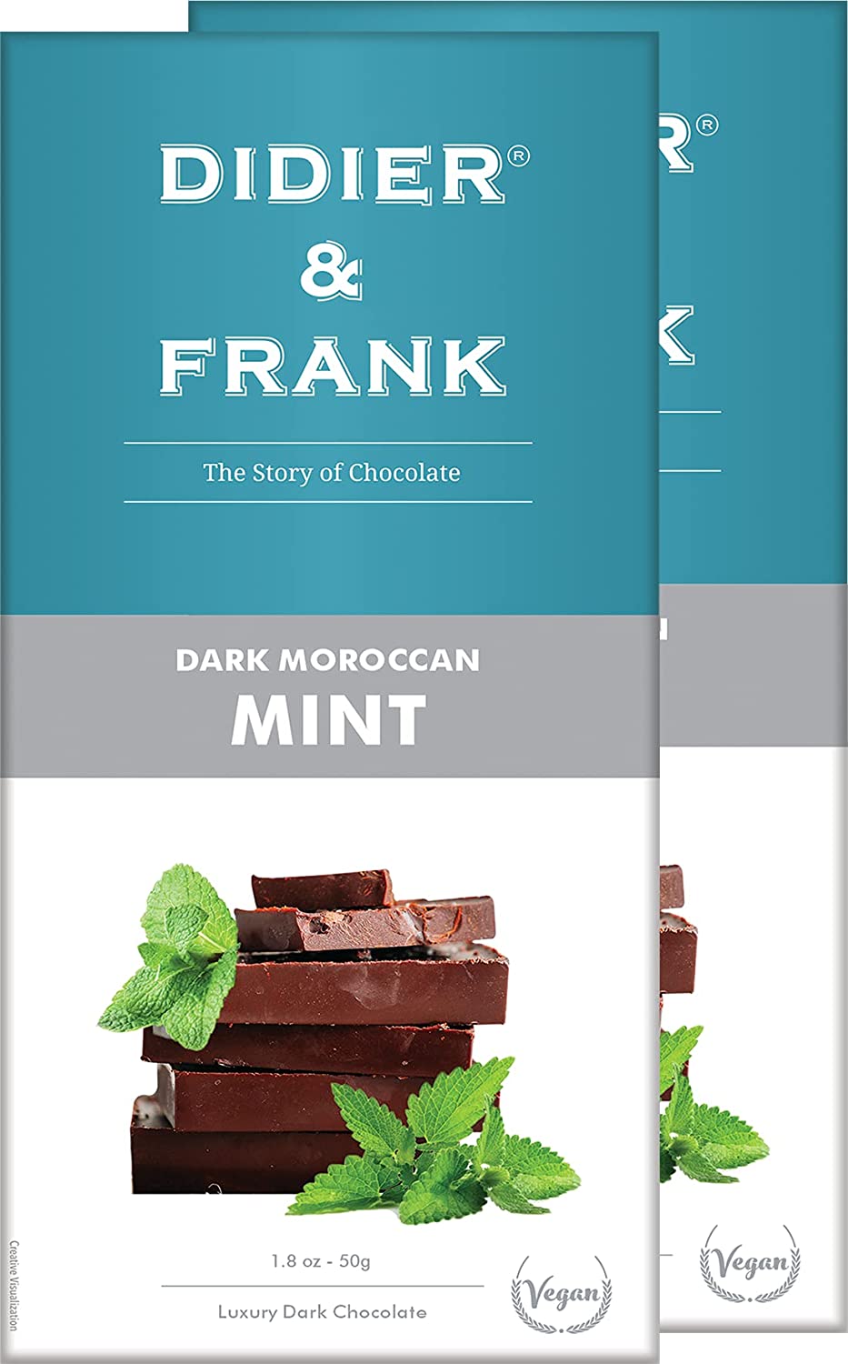 डिडिएर और फ्रैंक मिंट डार्क चॉकलेट, 50 ग्राम (2 का पैक)