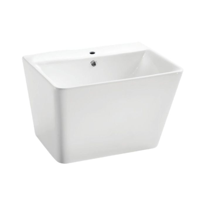 Parryware Half Pedestal Rectangle Shaped White Basin Area Genius Square C897D