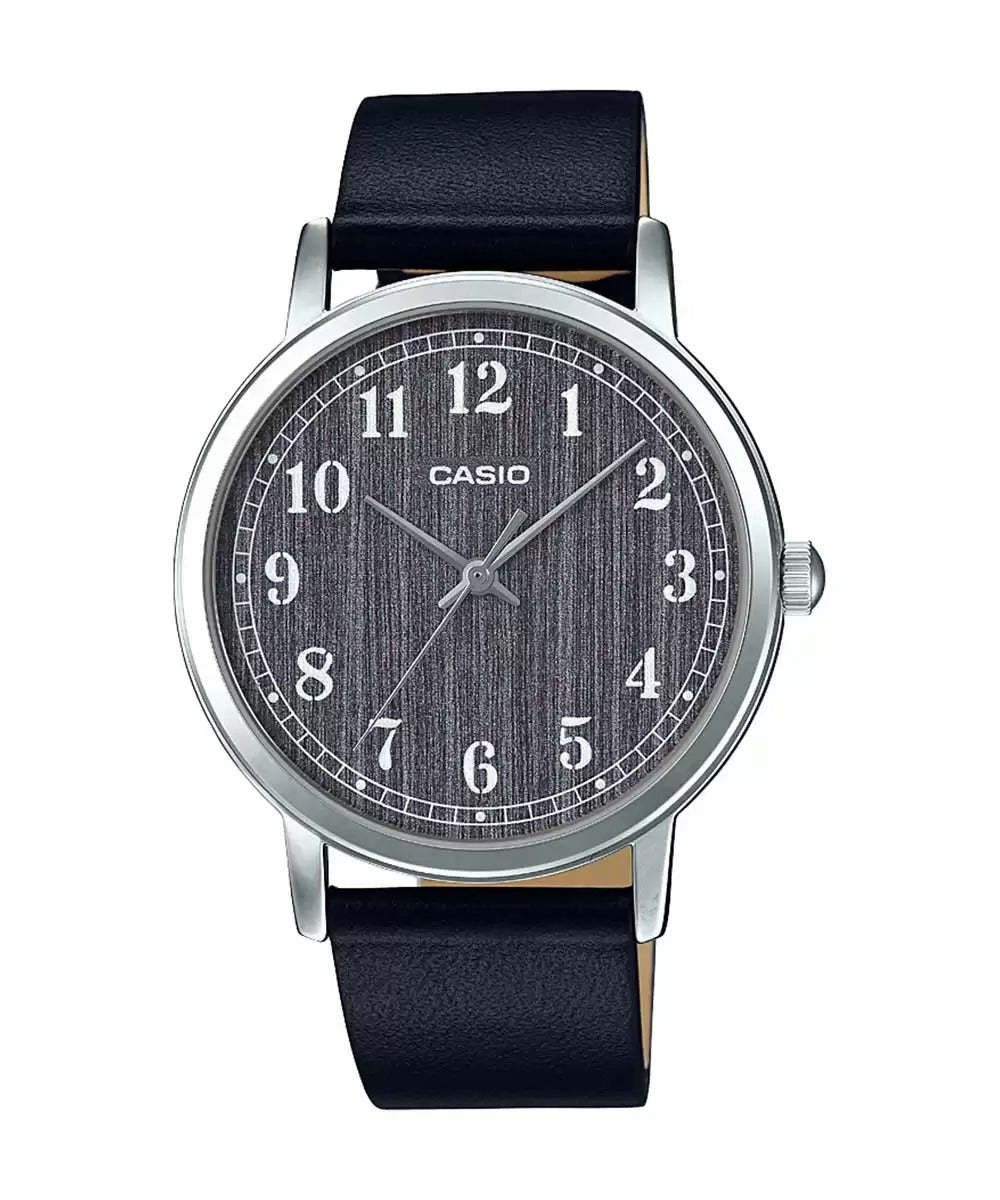 Casio MTP E145L 1BDF A1521 FB Leather Black Men's Watch