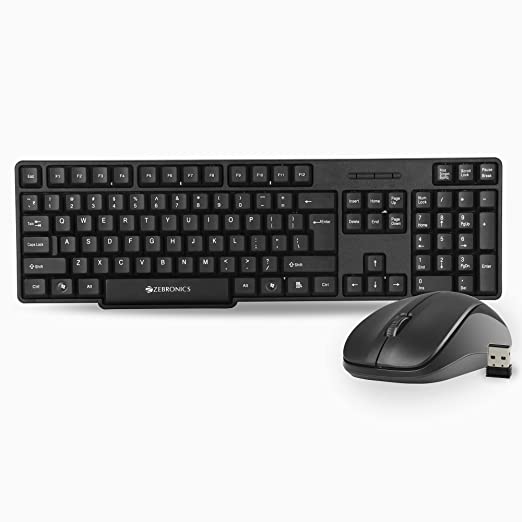 Open Box, Unused Zebronics Zeb-Companion 107 USB Wireless Keyboard and Mouse Set with Nano Receiver Black Pack of 5
