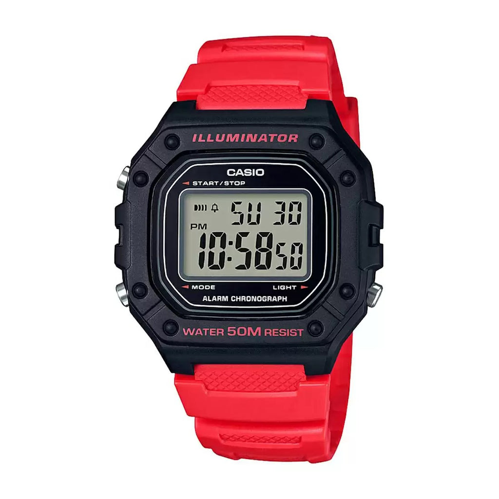 Casio Youth Red Digital Unisex Watch I111 W-218H-4B2VDF