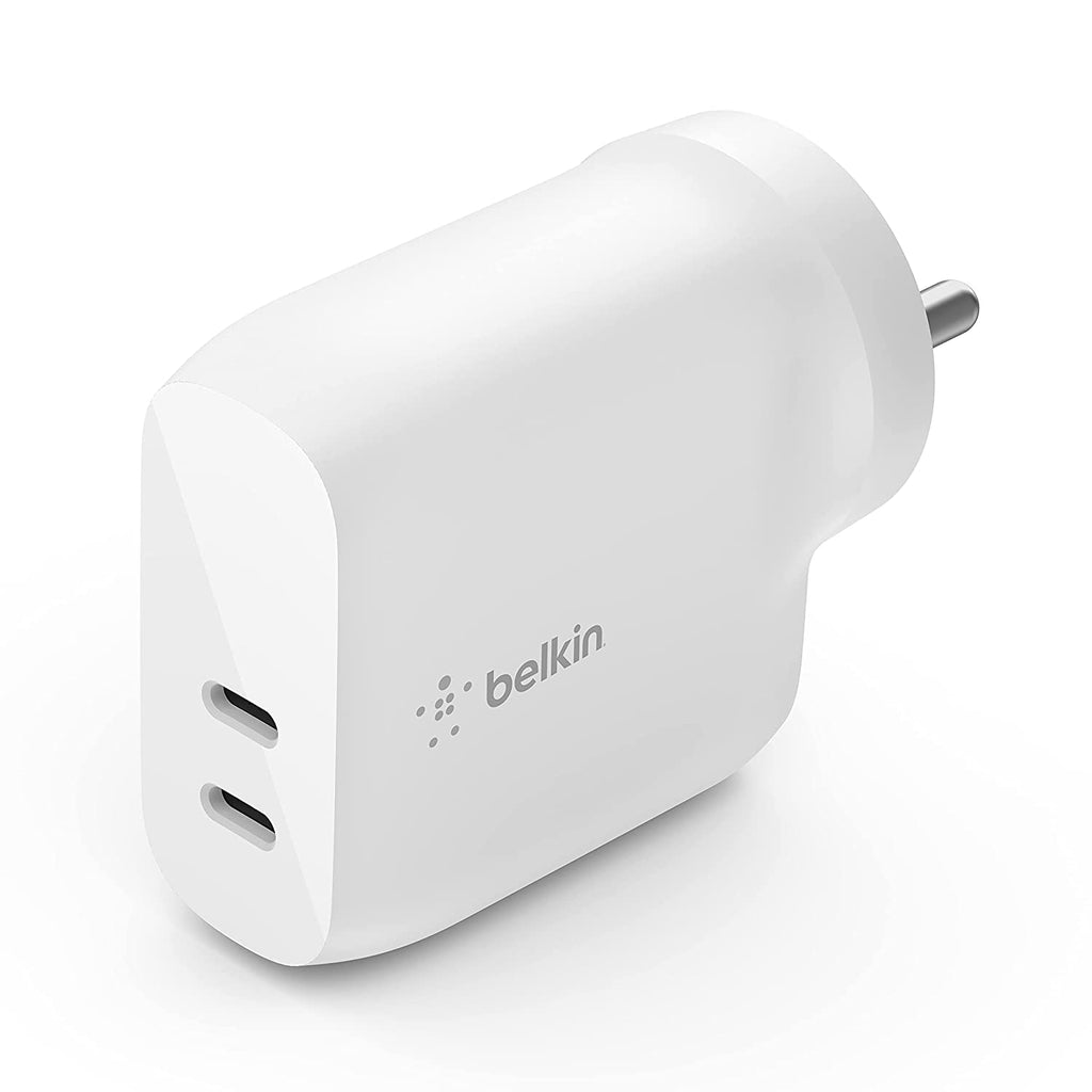Open Box, Unused Belkin Dual Usb C 40W PD Wall Charger Power Delivery 3.0 Certified