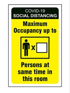 Detec™ Maximum Occupancy Up To --- Persons At Same Time In This Room Sign Board 