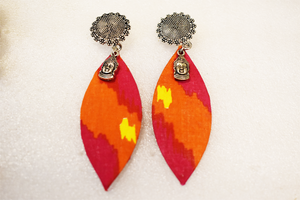 Detec Homzë Leaf Earrings - Orange