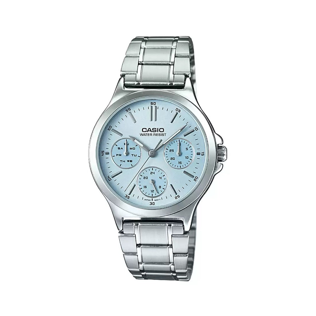 Casio Enticer Ladies LTP V300D 2AUDF A1147 Silver Multi Dial Women's Watch