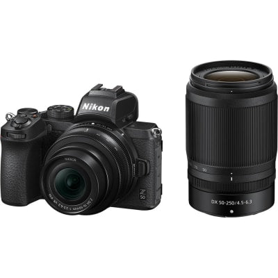Nikon Z 50 मिररलेस डिजिटल कैमरा 16 50 मिमी और 50 250 मिमी लेंस के साथ