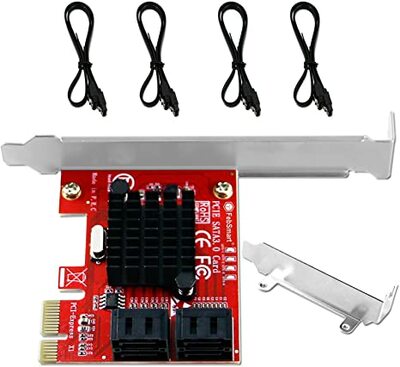 FebSmart PCIE3.0 to 4 Ports 6Gbps SATA 3.0 Expansion Card