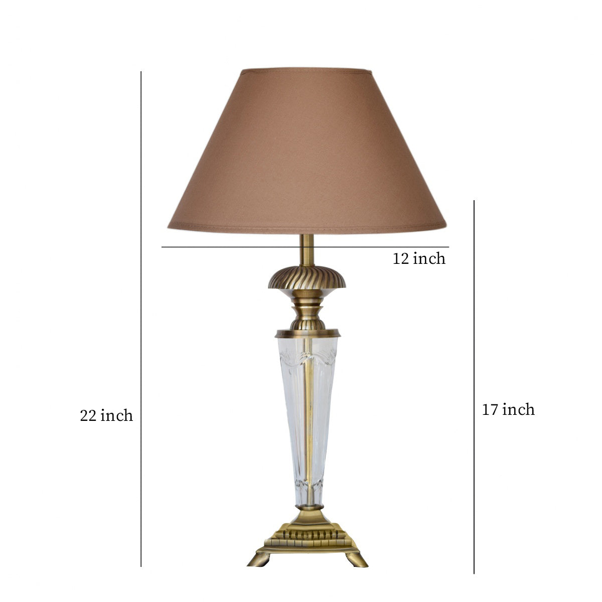 Detec Beige Brass Table Lamp