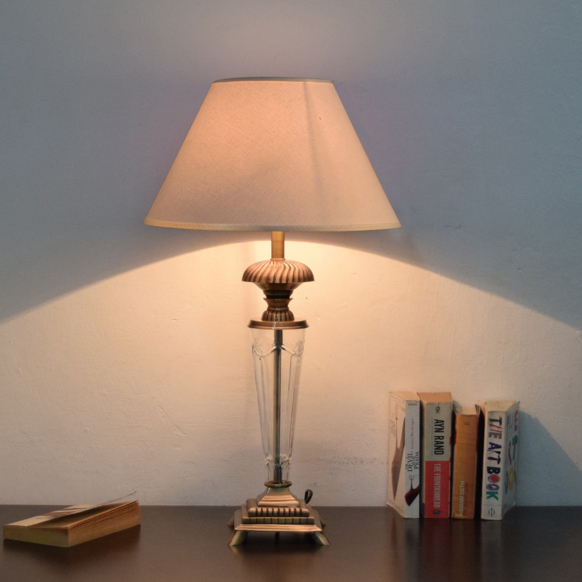 Detec Beige Brass Table Lamp