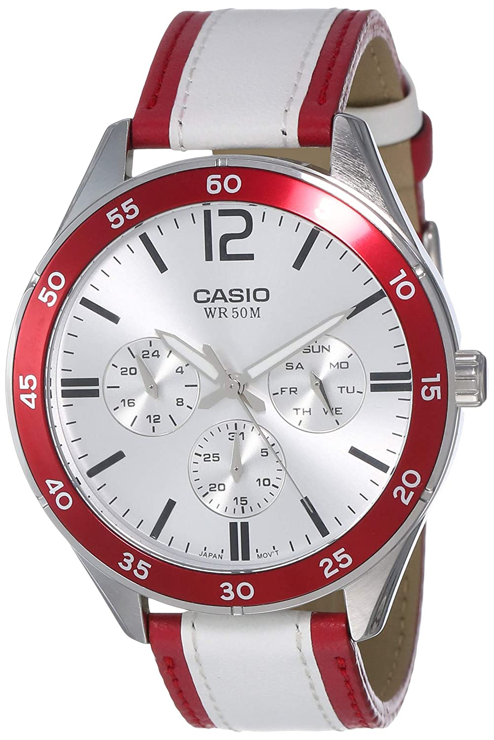 Casio Enticer MTP E310L 4AVDF A1182 Multi Color Leather Men's Watch