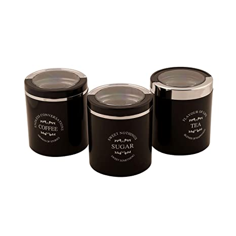 Jaypee Plus Classique 3 Set of 3 Tea Sugar & Coffee Container Black
