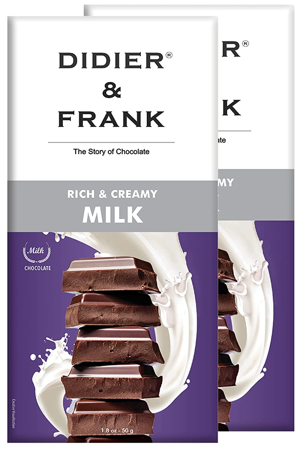 डिडिएर और फ्रैंक रिच मिल्क चॉकलेट 50 ग्राम (2 का पैक)