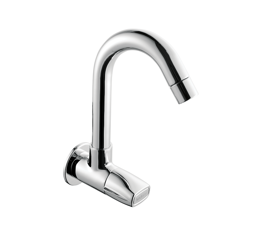 Hindware Cedar Sink Cock With Swivel( Wall Mounted) F720026