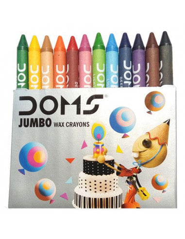 Doms 12 Jumbo Wax Crayons Pack of 50