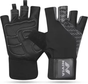Open Box Unused Nivia Garnet Gym & Fitness Gloves Black Grey