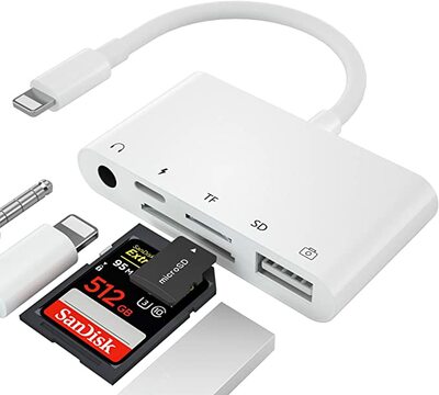 SD Card Reader USB Camera Adapter To iPhone Camera Connection