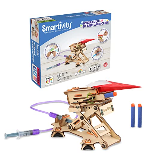 Smartivity Hydraulic Plane Launcher STEM DIY Fun Toy for Kids 6 to 12, Best Birthday Gift Toy for Boys & Girls Age 6-8-10-12, Science Toy, Educational Based Activity Game, Made in India Pack of 10