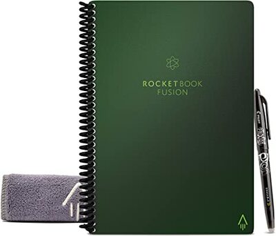 Rocketbook Fusion Smart Reusable Notebook Calendar Green Cover