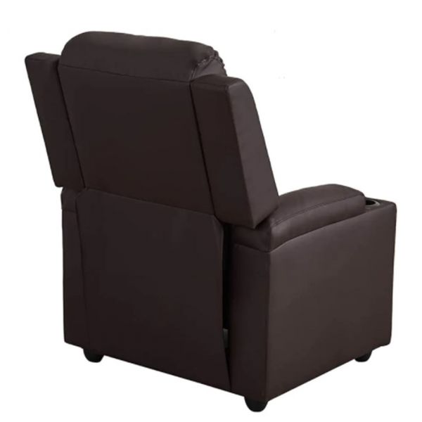 Detec™ Classy 1 Seater Manual Recliner With Cupholders Brown Colour