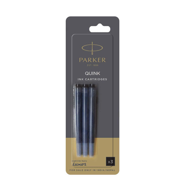 Detec™ Parker Quink Ink Cartridges - Fountain Pen - Pack of 3 (Pack of 3)