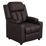 Load image into Gallery viewer, Detec™ Classy 1 Seater Manual Recliner With Cupholders Brown Colour
