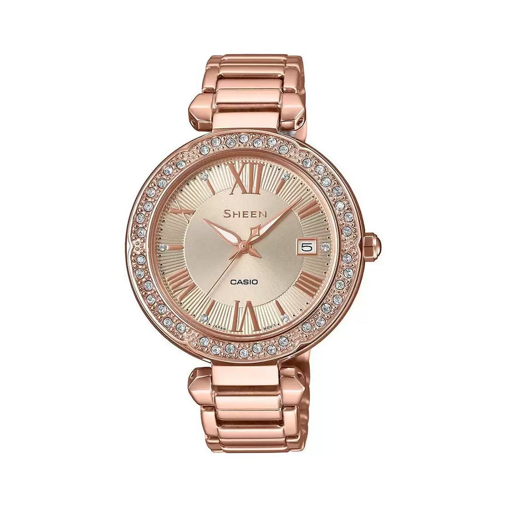 Casio Sheen SHE 4057PG 4AUDF SH209 Pink Gold IP Women's Watch