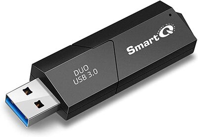 स्मार्टक्यू सी307 डुओ एसडी कार्ड रीडर पोर्टेबल यूएसबी 3.0 फ्लैश मेमोरी कार्ड