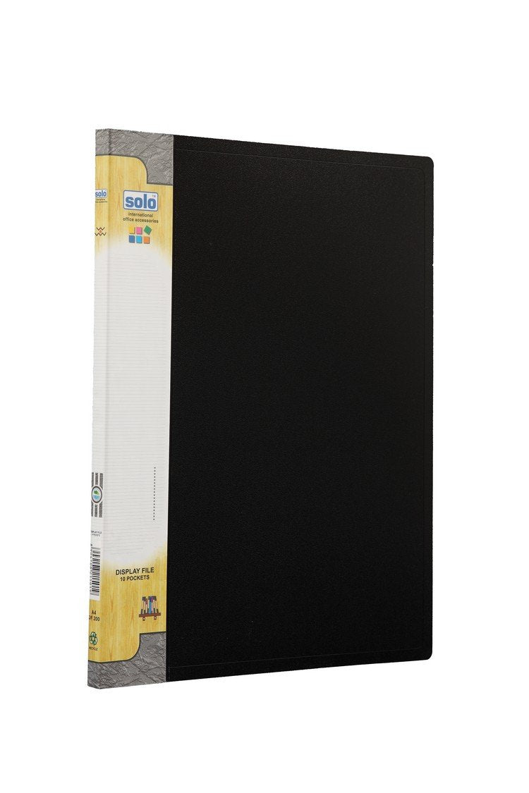 Solo DF200 Display File10 Pockets A4 Black Pack of 20