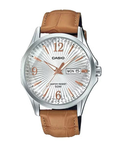 Casio Enticer Men MTP E120LY 7AVDF A1561 Brown Leather Men's Watch