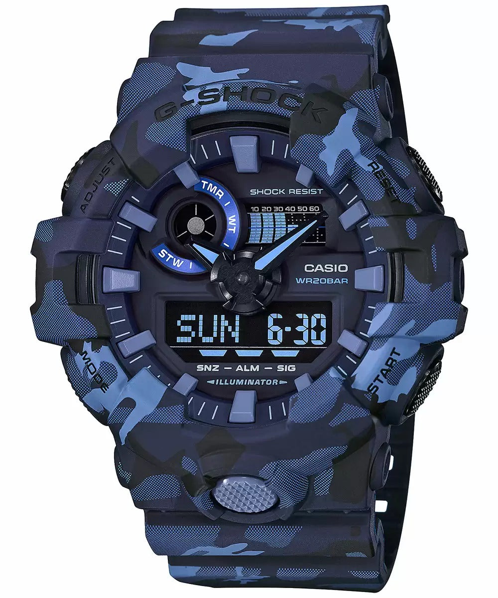 Casio G Shock Analog Digital Blue Dial Men's Watch GA 700CM 2ADR G823