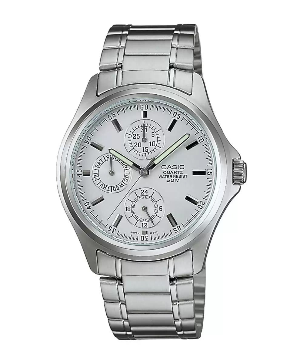 Casio Enticer MTP 1246D 7AVDF A388 FB Silver Men's Watch