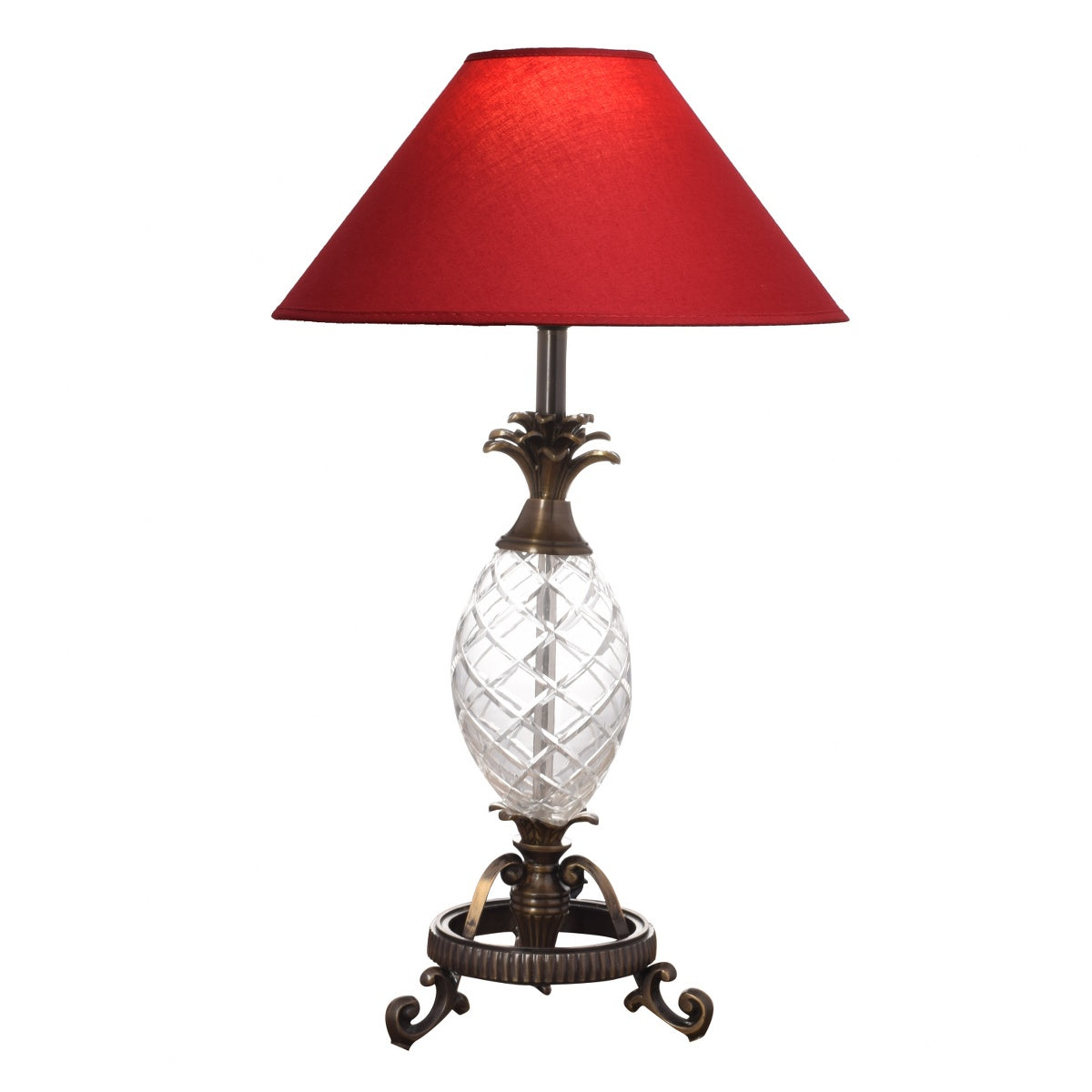 Detec Maroon Brass Table Lamp