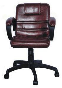 Detec™ Adiko Low Back Workstation Office Chair/ Computer Chair In Brown Color