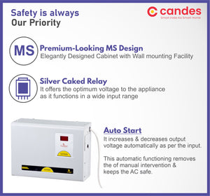 Candes Crystal Stabilizers for Inverter/ Split/ Window AC upto 2 Ton(130 V-285 V) Pack of 2