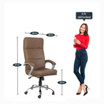 Load image into Gallery viewer, Detec™ Best Indian Office Chair Leatherette/Most Comfortable Office Executive Chair- Brown Color
