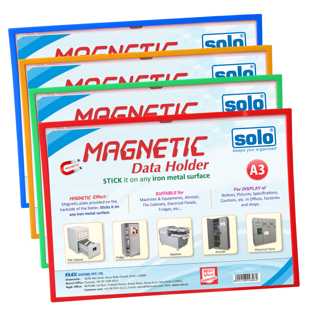 Solo Magnetic Data Folder MDFA3 A3 Pack of 5