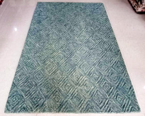 Detec™ Wool Hand Tufted Rug - Ethnic Green Color