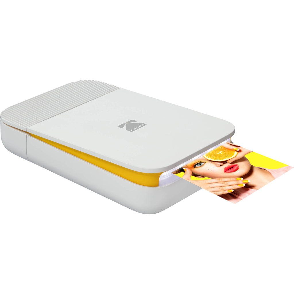आईफोन और एंड्रॉइड के लिए कोडक स्माइल इंस्टेंट डिजिटल ब्लूटूथ प्रिंटर सफेद/पीला