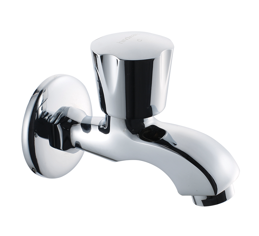 हिंदवेयर कॉन्टेसा NEO F730041CP पीतल बिब कॉक वॉल फ्लैंज के साथ (क्रोम, सिल्वर)