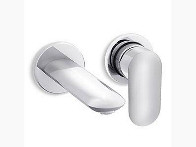 Kohler KUMIN K-99450IN-B4ND-CP Single-control wall mount basin faucet trim in polished chrome