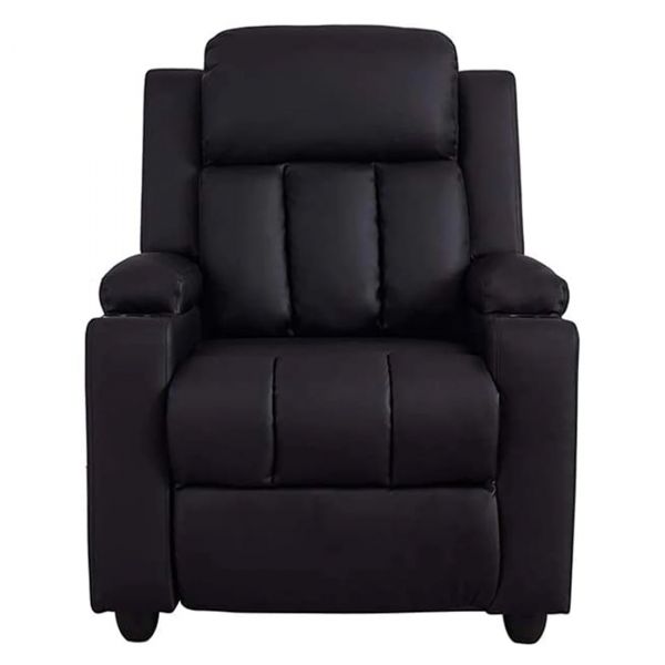 Detec™Classy 1 Seater Manual Recliner With Cupholders Black Colour