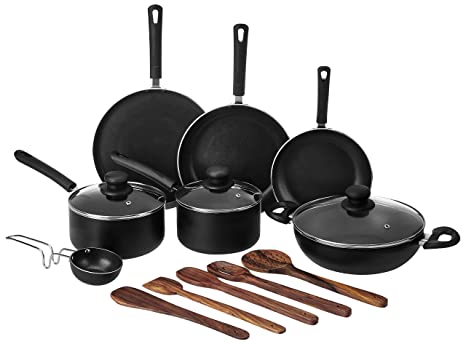Amazon Brand Solimo 12 Pieces Aluminium Non Stick Cookware Set