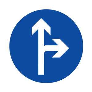 Detec™ Compulsory Ahead or Turn Left Road Sign Board