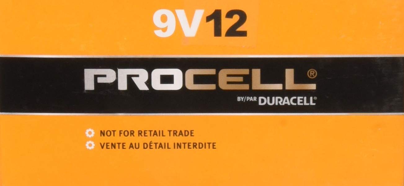 Duracell Procell 9 Volt Batteries, Total 12 Cell