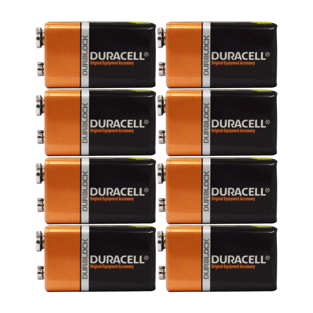 ड्यूरासेल एमएन1604 9वी वोल्ट 6एलआर61 ड्यूरालॉक कॉपरटॉप क्षारीय बैटरी, कुल 8 सेल