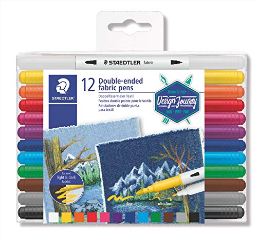 Detec™ STAEDTLER Fabric Marker 3190 TB12 - 2 tips in 12 colors wallet pack  (Set of 1, Multicolor)